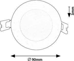 Rabalux 71216 - Lampada LED da incasso SHAUN LED/3W/230V diametro 9 cm bianco