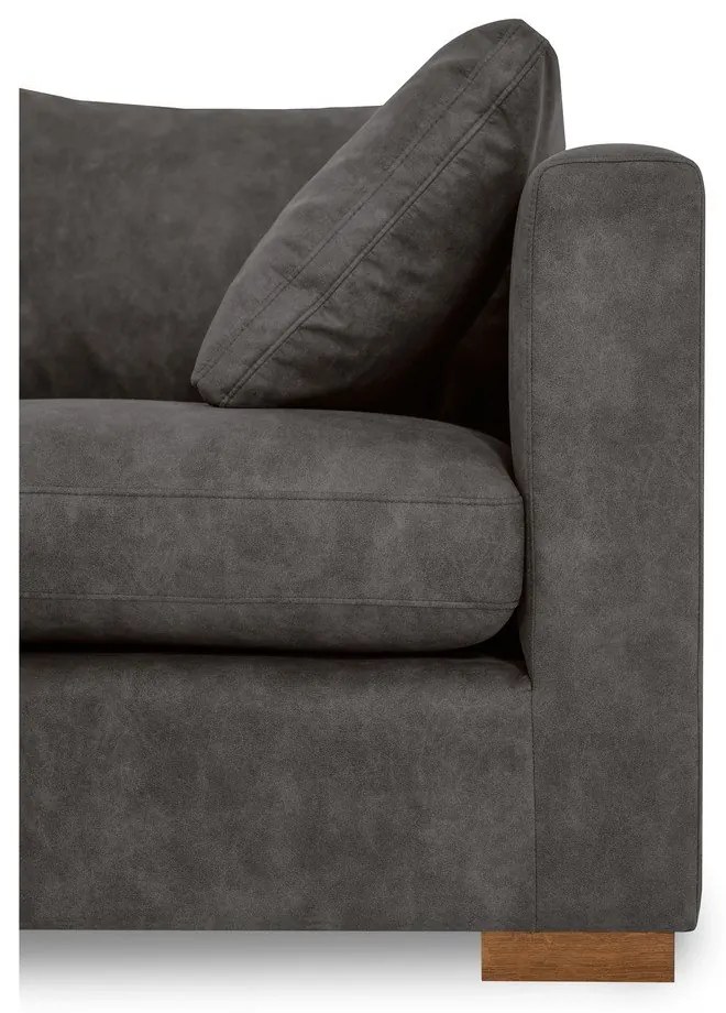 Divano angolare antracite in similpelle (angolo sinistro) Hamburg - Scandic