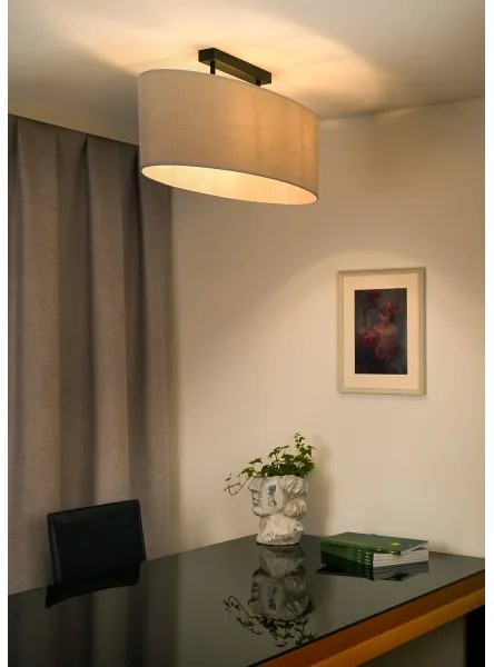 Duolla - Lampadario a plafone OVAL 2xE27/15W/230V grigio