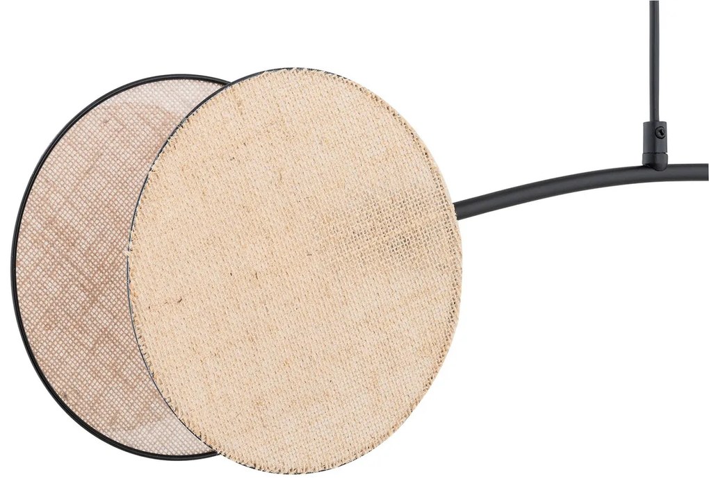 Lampadario a Sospensione MOTIF 2 In Acciaio e Tessuto 2xE14