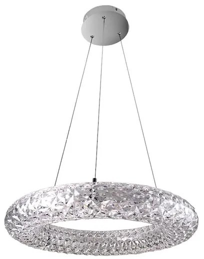 Lampadario LED neoclassico Janet trasparente Ø50cm, luce naturale 3240 lumen, NOVECENTO
