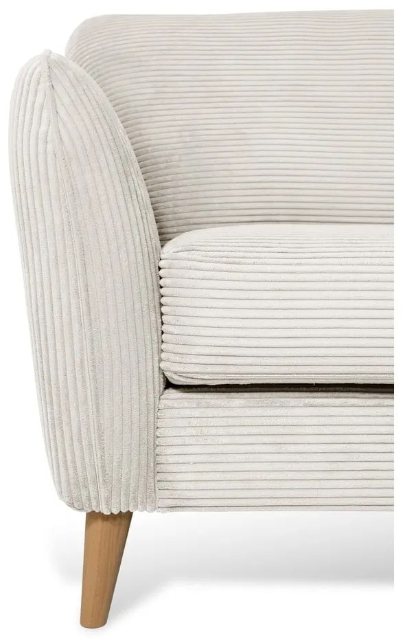 Divano angolare in velluto a coste bianco (angolo destro) Paris - Scandic