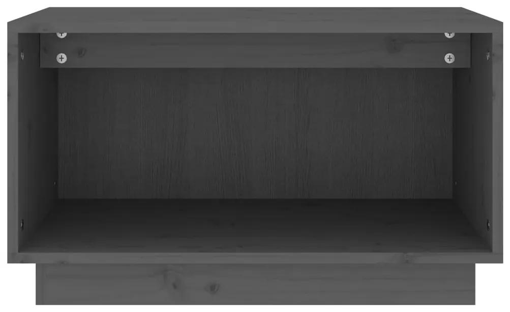 Mobile porta tv grigio 60x35x35 cm in legno massello di pino