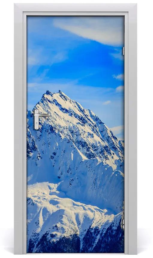 Poster adesivo per porta Paesaggi delle montagne in inverno 75x205 cm
