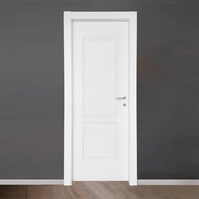 Porta interna a battente Febe in MDF laccato colore bianco, L 80 x H 210 cm, apertura a sinistra