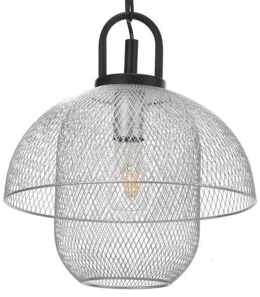 ONLI - Lampadario a sospensione con catena ZAIR 1xE27/22W/230V nero/argento