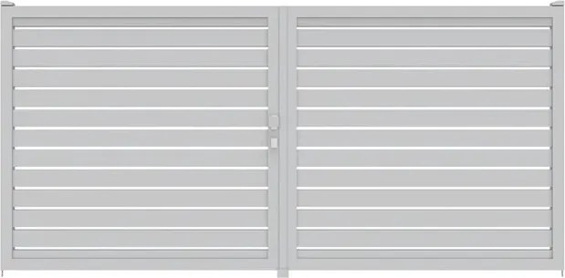 Cancello manuale battente Maia120-20 ALBA in alluminio bianco, apertura centrale, L 300 x H 190 cm