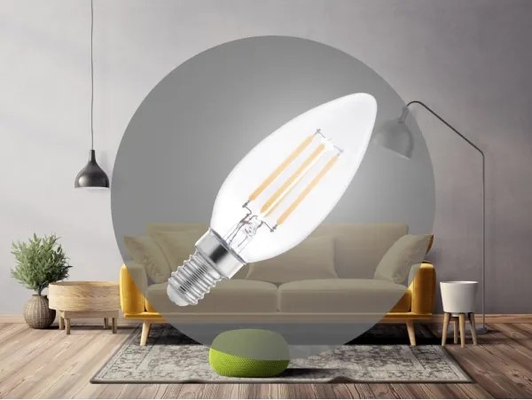 Lampadina LED a filamento C37 E14/6W/230V 4000K