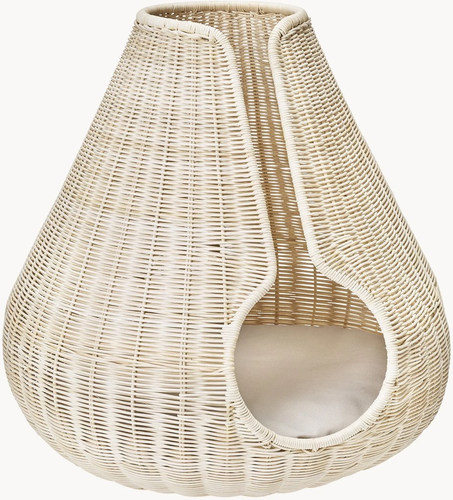 Cuccia per gatti in rattan fatta a mano Perla