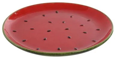 Piatto da pranzo Home ESPRIT Rosso Verde Gres Anguria 27,5 x 27,5 x 3 cm