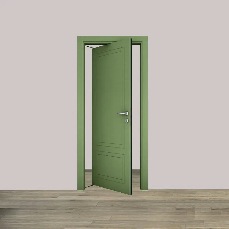 Porta tamburata rototraslante Nobel verde L 70 x H 210 cm sinistra