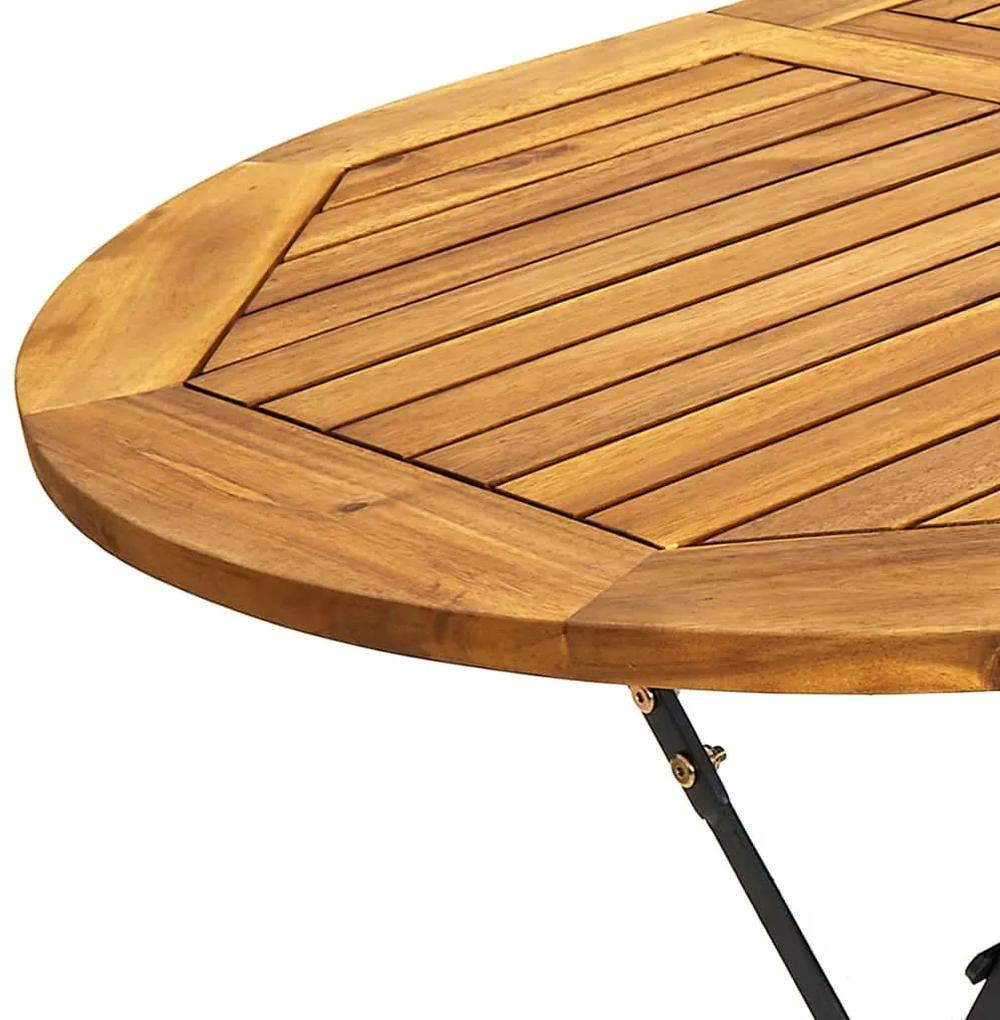 Tavolo da giardino 160x85x74 cm legno massello di acacia ovale