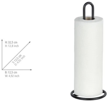 WENKO 53256100 - Porta asciugamani da cucina 12,5x32,5 cm nero