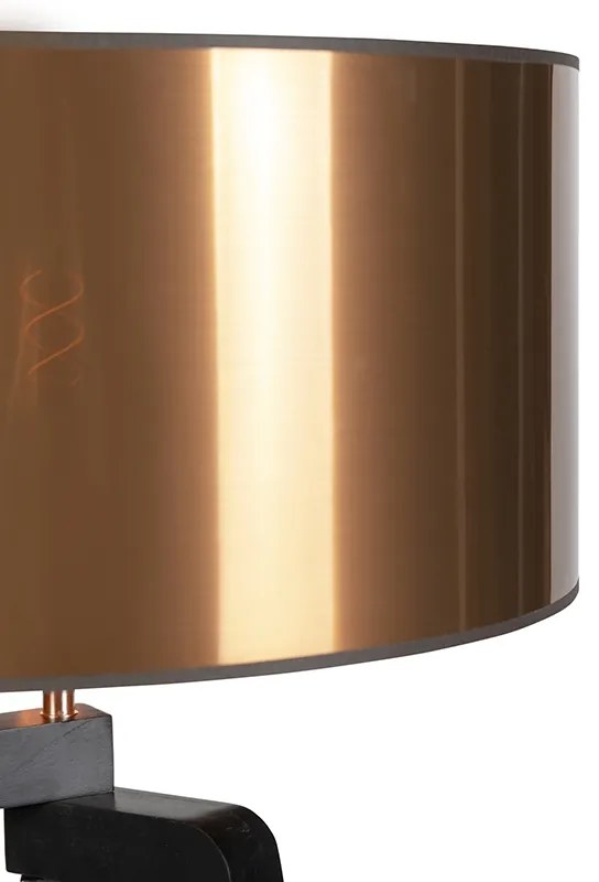 Lampada da terra nera con paralume in rame 50 cm - Puros