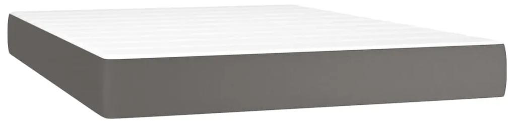 Giroletto a molle con materasso grigio 140x190 cm in similpelle