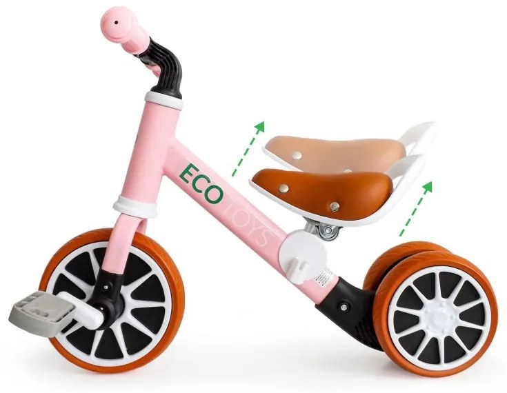 Triciclo di equilibrio per bambini in rosa ECOTOYS