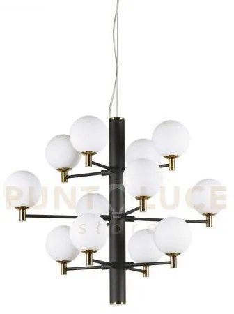 Copernico lampadario 12 luci attacco g9 lampadine incluse nero con ...
