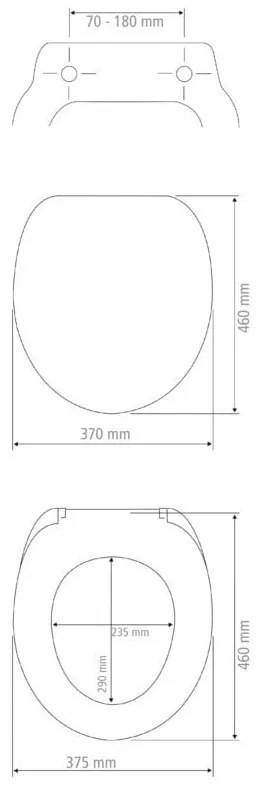 Sedile del wc con chiusura automatica 37,5 x 46 cm Vorno - Wenko
