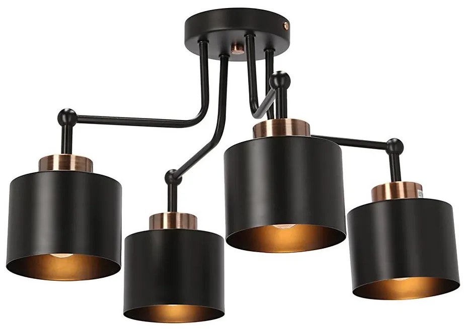 Lampadario a plafone OLENA 4xE27/60W/230V nero