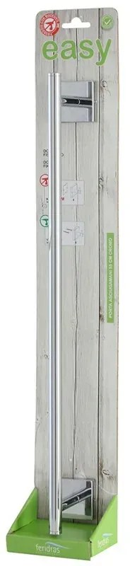 Porta asciugamani dritto da muro 55 cm in acciaio cromo serie Easy