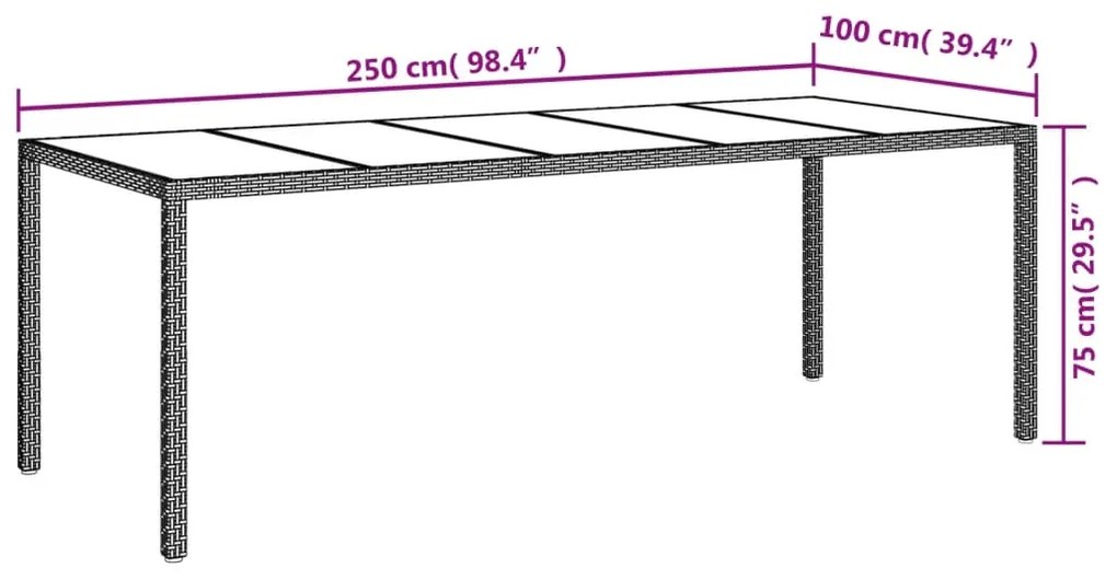 Set da Pranzo da Giardino 11 pz con Cuscini in Polyrattan Nero