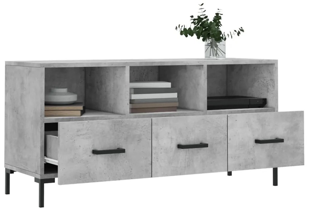 Mobile Porta TV Grigio Cemento 102x36x50 cm Legno Multistrato