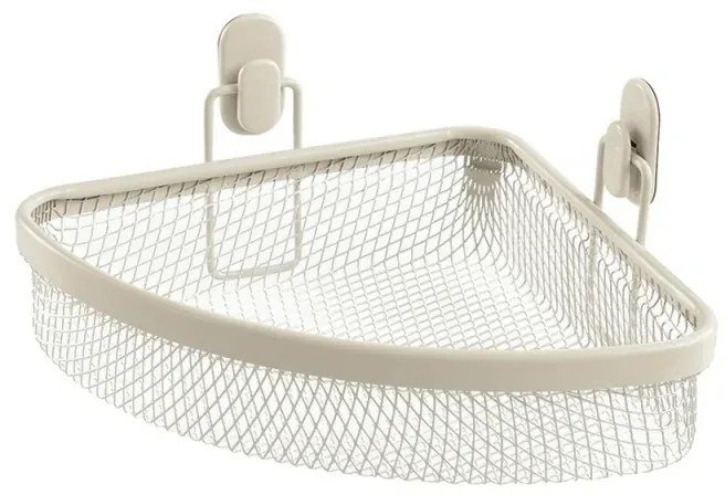 Mensola bagno Angolare crema in acciaio con 1 ripiano – Taki