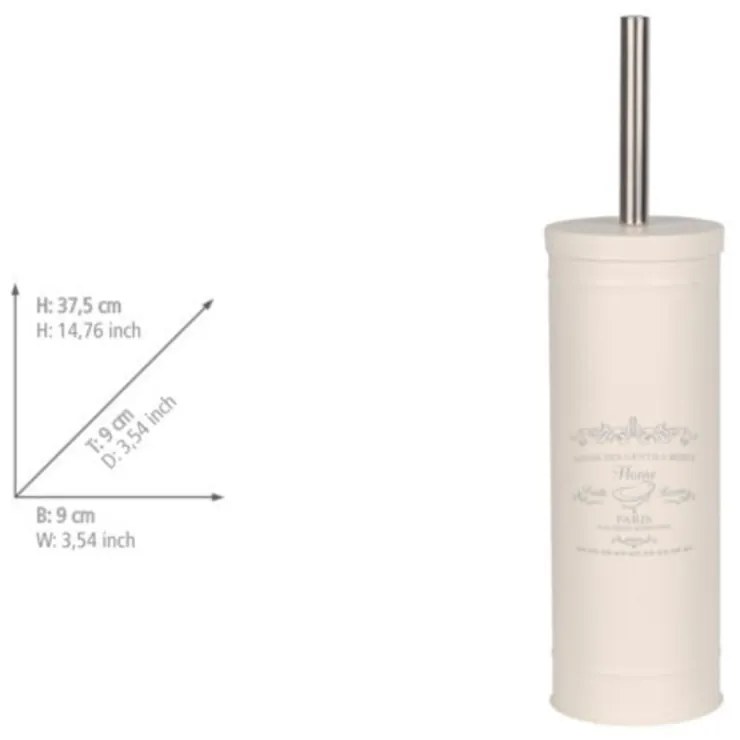 Scopino WC color crema in acciaio Home – Wenko