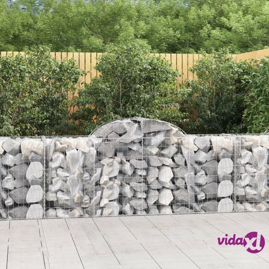 vidaXL Cesti Gabbioni ad Arco 2 pz 200x50x80/100 cm Ferro Zincato