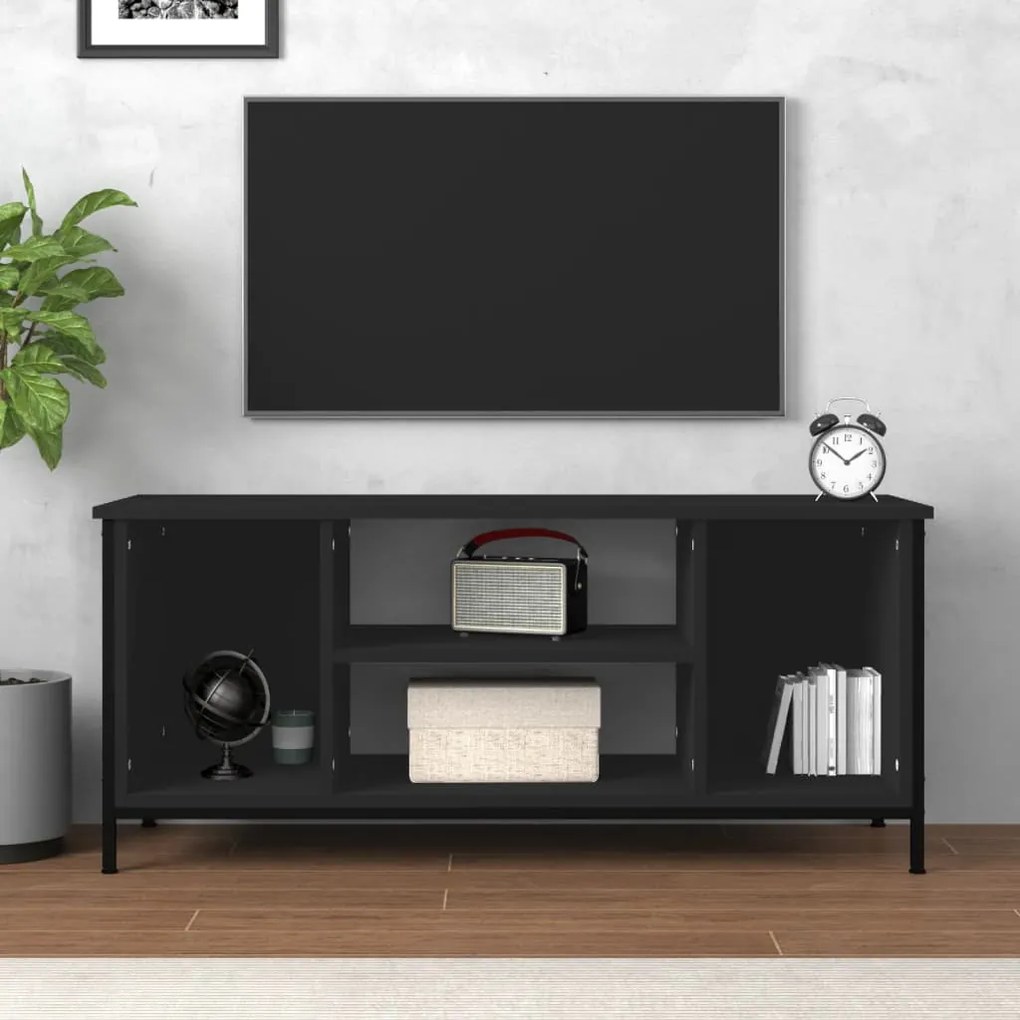 Mobile porta tv nero 102x35x45 cm in legno multistrato