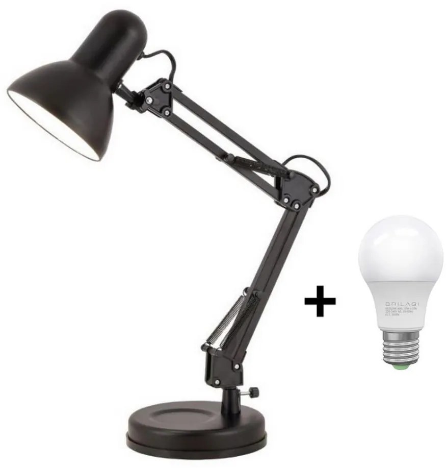Brilagi - Lampada da tavolo LED ROMERO 1xE27/10W/230V nera