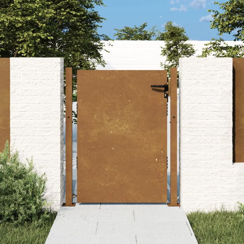 Cancello Da Giardino 105x130 Cm İn Acciaio Corten /