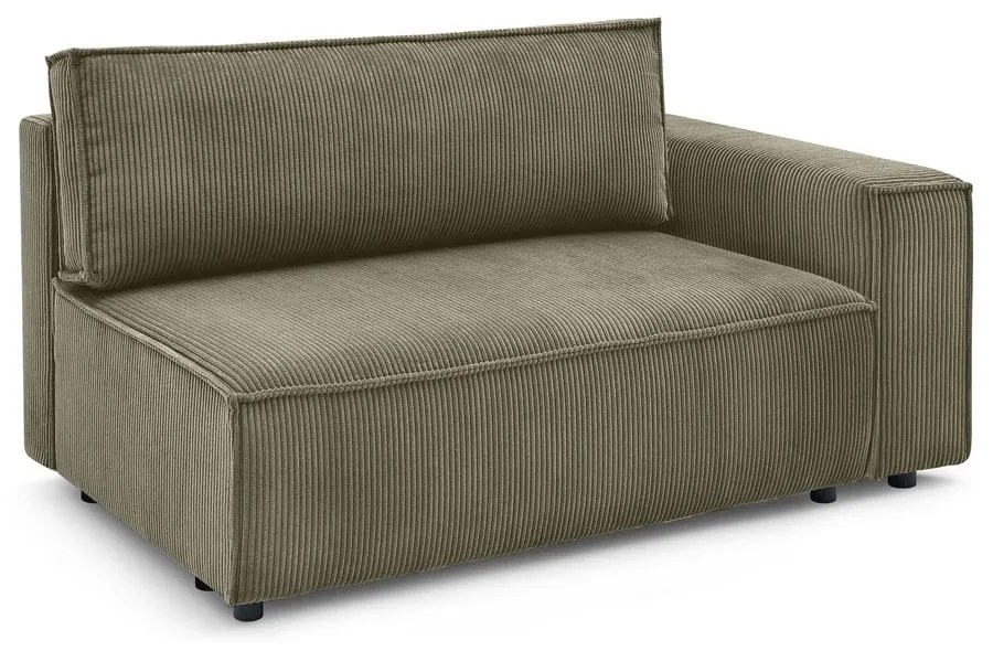 Modulo divano in velluto a coste verde chiaro, angolo destro Nihad modular - Bobochic Paris