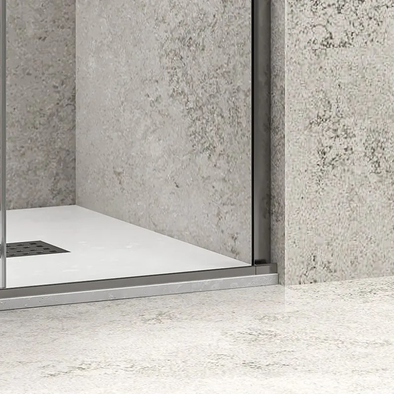 Kamalu - Parete doccia walk in scorrevole 130 cm finitura cromo | KNM4000W-C