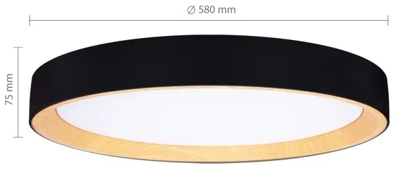 Brilagi - Plafoniera LED dimmerabile LARIOS LED/72W/230V nero Ø 59 cm + telecomando