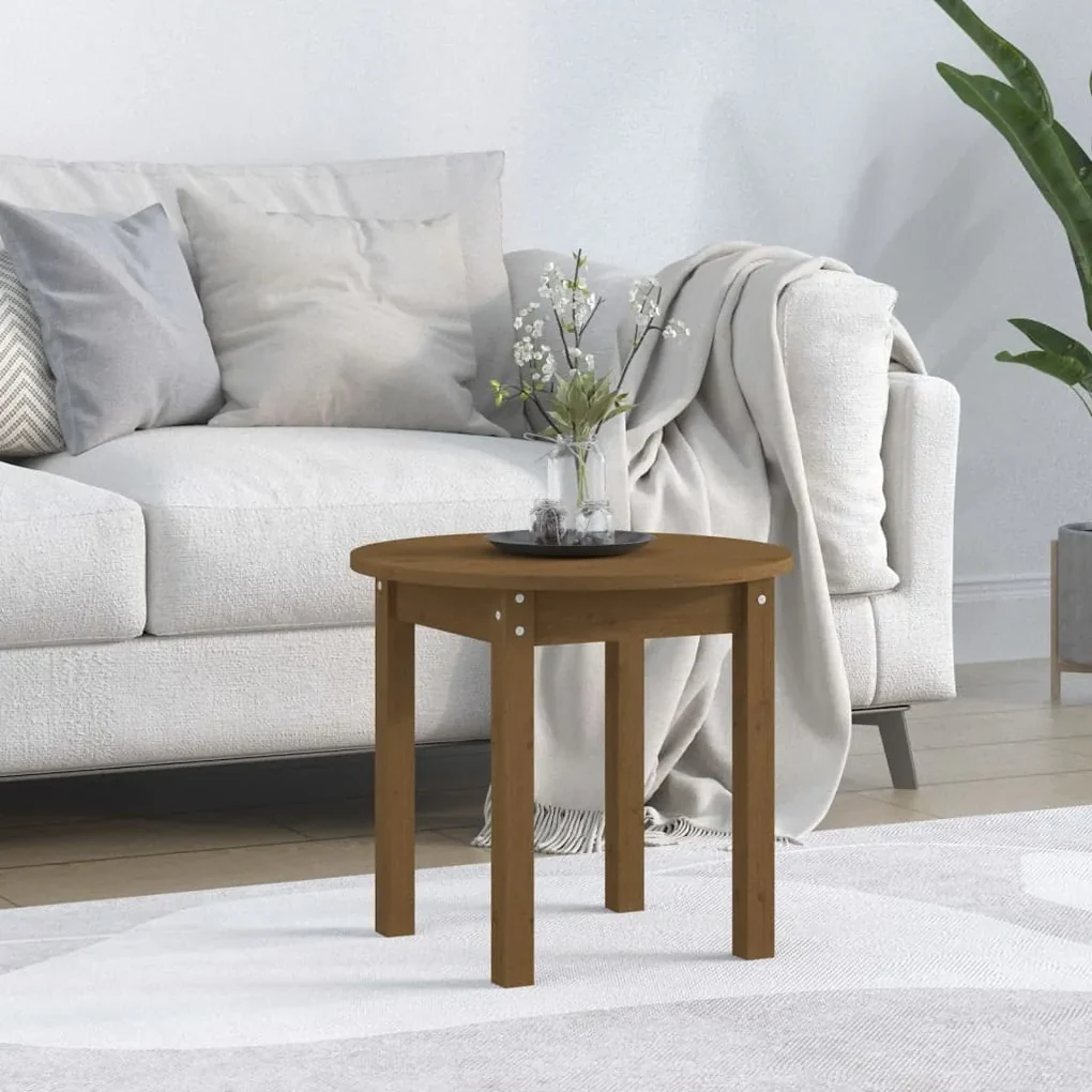 Tavolino da salotto miele Ø 45x40 cm in legno massello di pino