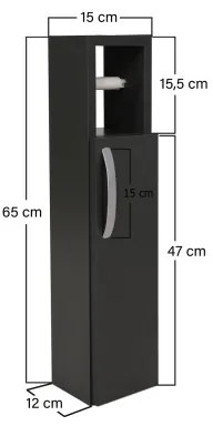 Mobiletto con porta carta igienica STAR 65x15 cm antracite