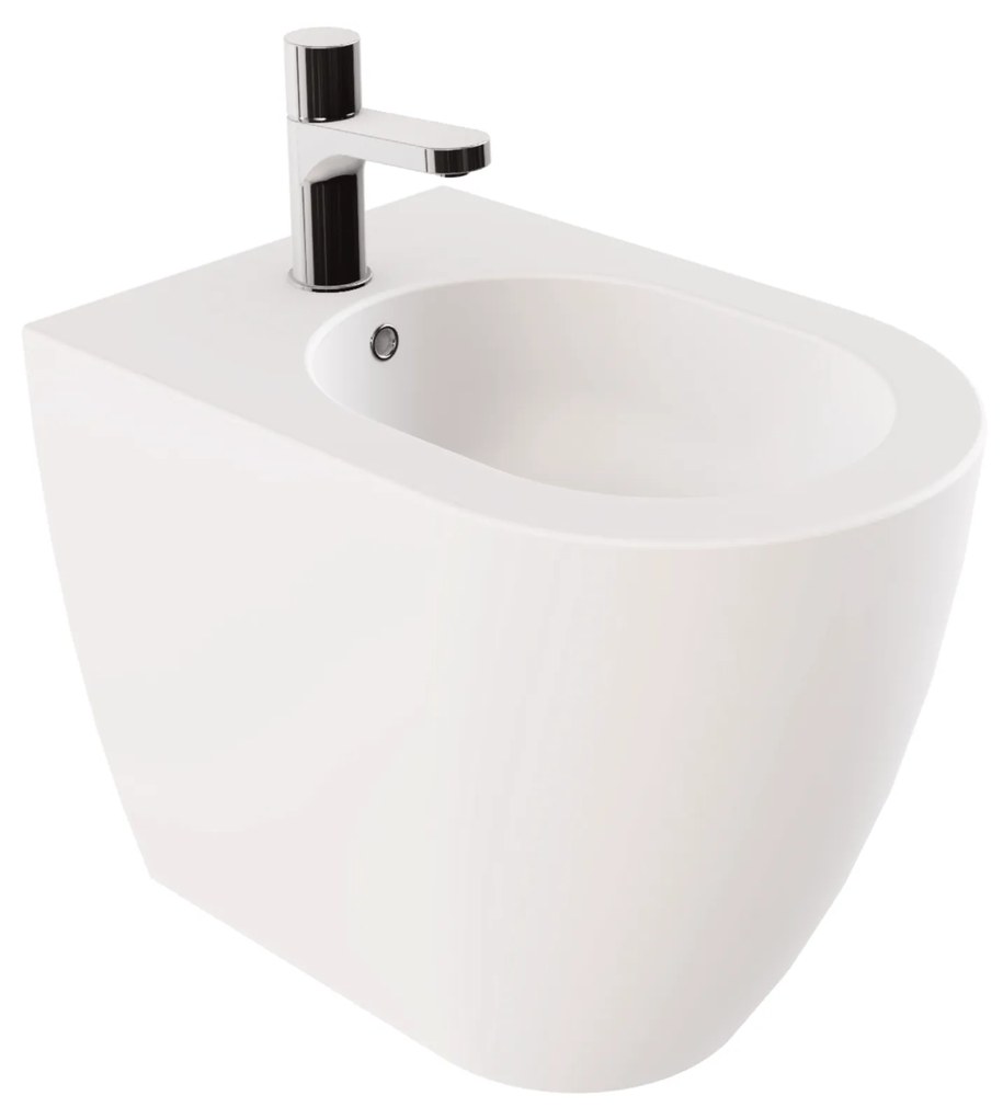 Bidet a Terra Azzurra Ceramica "Comoda" Bianco Lucido