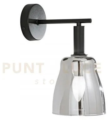 Applique a parete weizen vetro cromo struttura nera 1 luce attacco ...