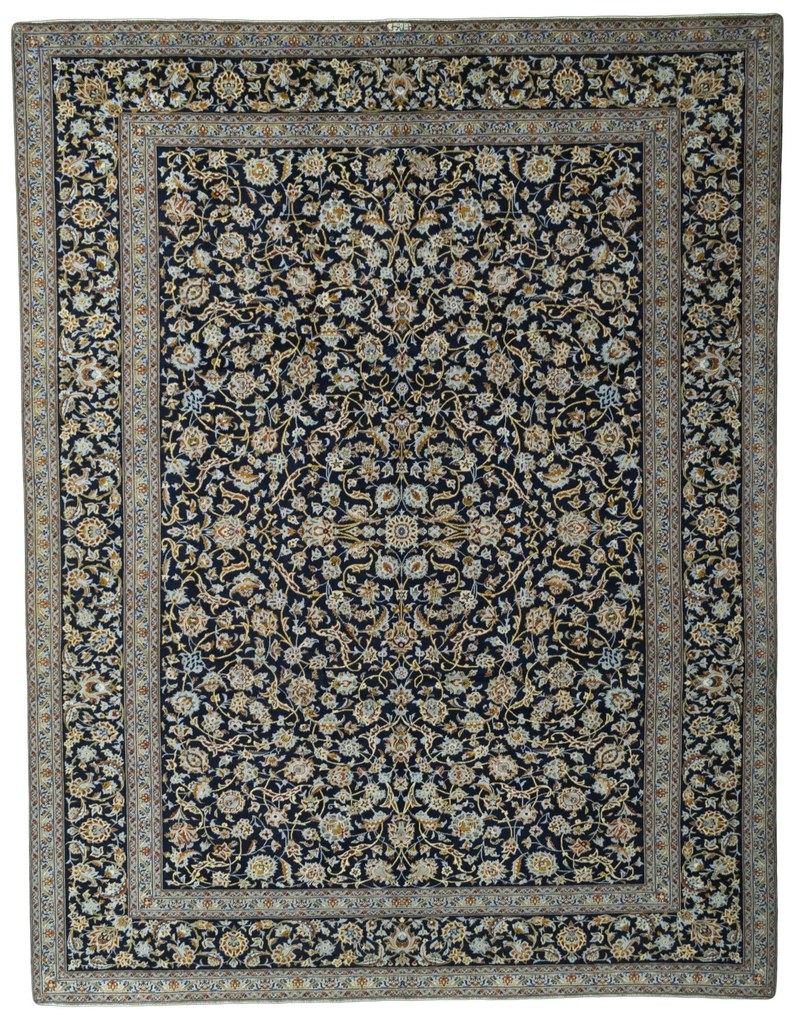 Kashan Tappeto persiano 310 x 410 Blu (Iran) Annodato A Mano