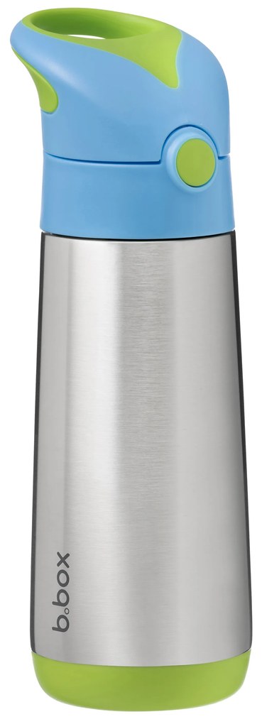 Bottiglia termica con cannuccia 500 ml – blu/verde