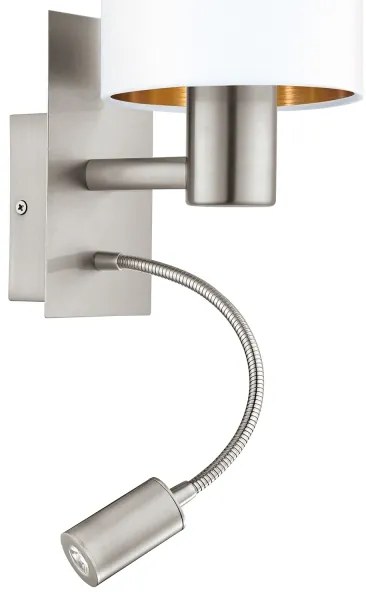 Eglo 96484 - Lampada LED flessibile PASTERI 1xE27/40W+LED/3,8W bianco