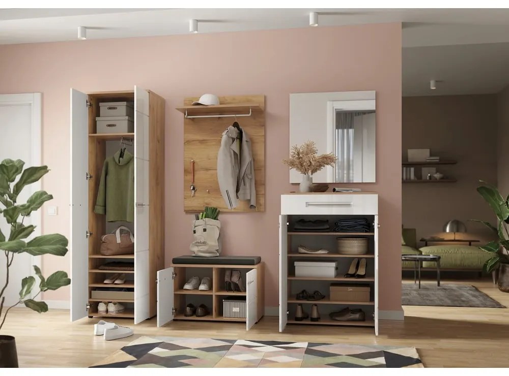 Armadio bianco naturale in rovere 60x198 cm Aledo - Germania