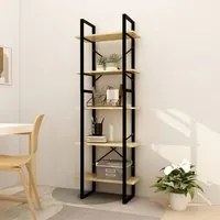 Libreria a 5 Ripiani 60x30x175 cm in Legno di Pino cod mxl 24175