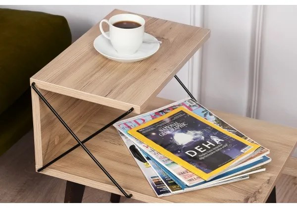 Comodino CROSS 55x50 cm marrone