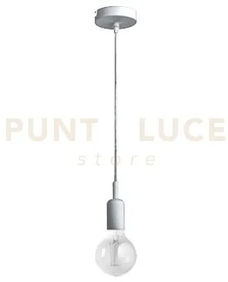 Gso074- pendente flute cavo in stoffa e rosone nickel  1 luce attac...