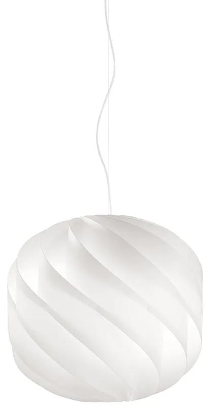 Sospensione Moderna Globe 2 Luci In Polilux Bianco Made In Italy