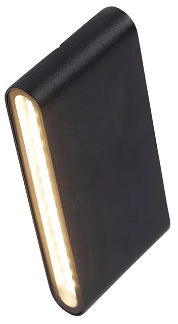 Lampada da parete esterna moderna nera 17,5 cm con LED incluso IP65 - Batt