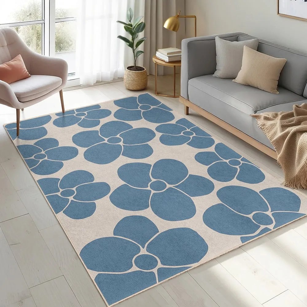 Tappeto blu lavabile 120x180 cm Blue Meadow – Mila Home