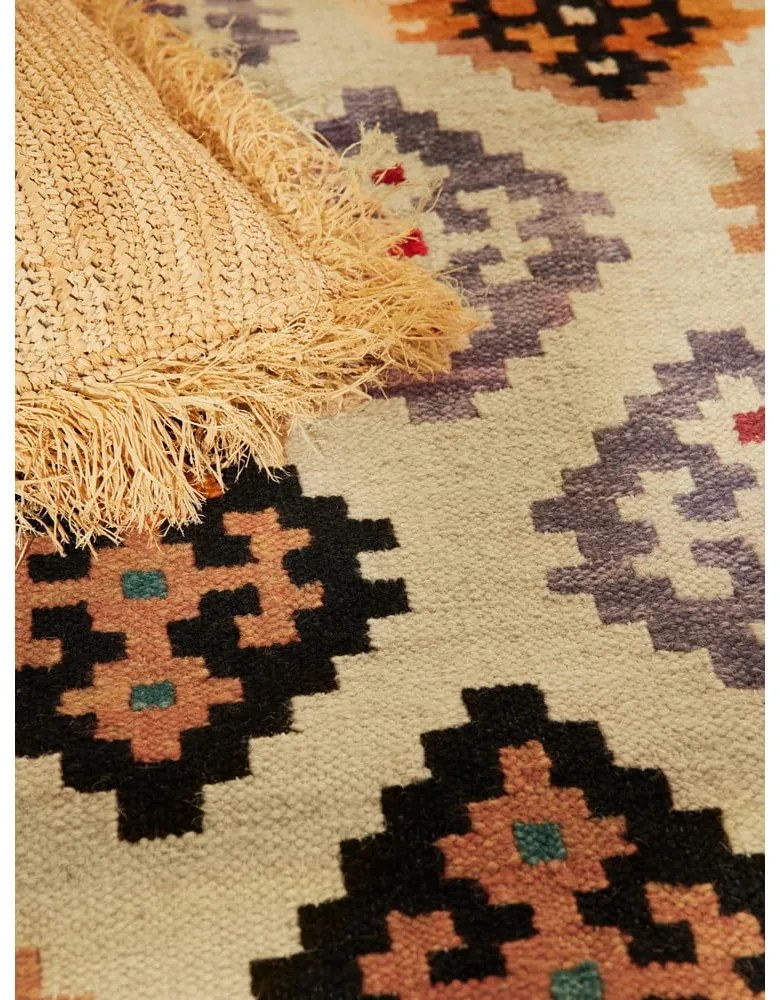 Tappeto rosso in lana reversibile/tessuto a mano 160x230 cm Kamal Kian – Nouristan